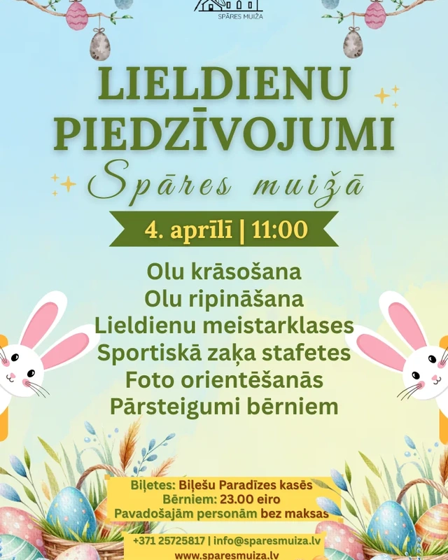 Bērnu Lieldienu piedzīvojums Spāres muižā