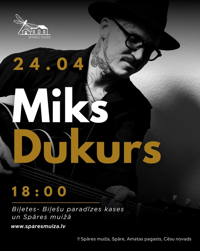 Spāres muižā skanēs Mika Dukura solokoncerts
