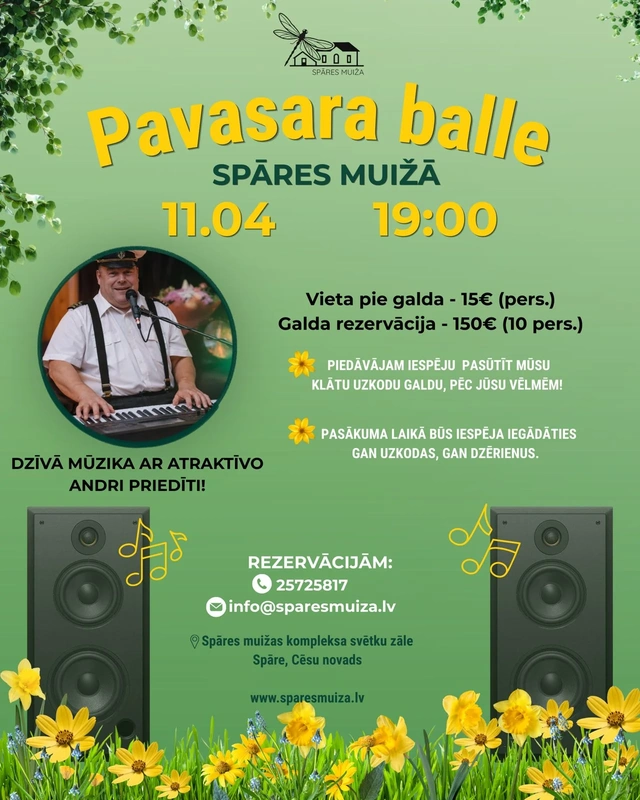 Pavasara balle Spāres muižā!