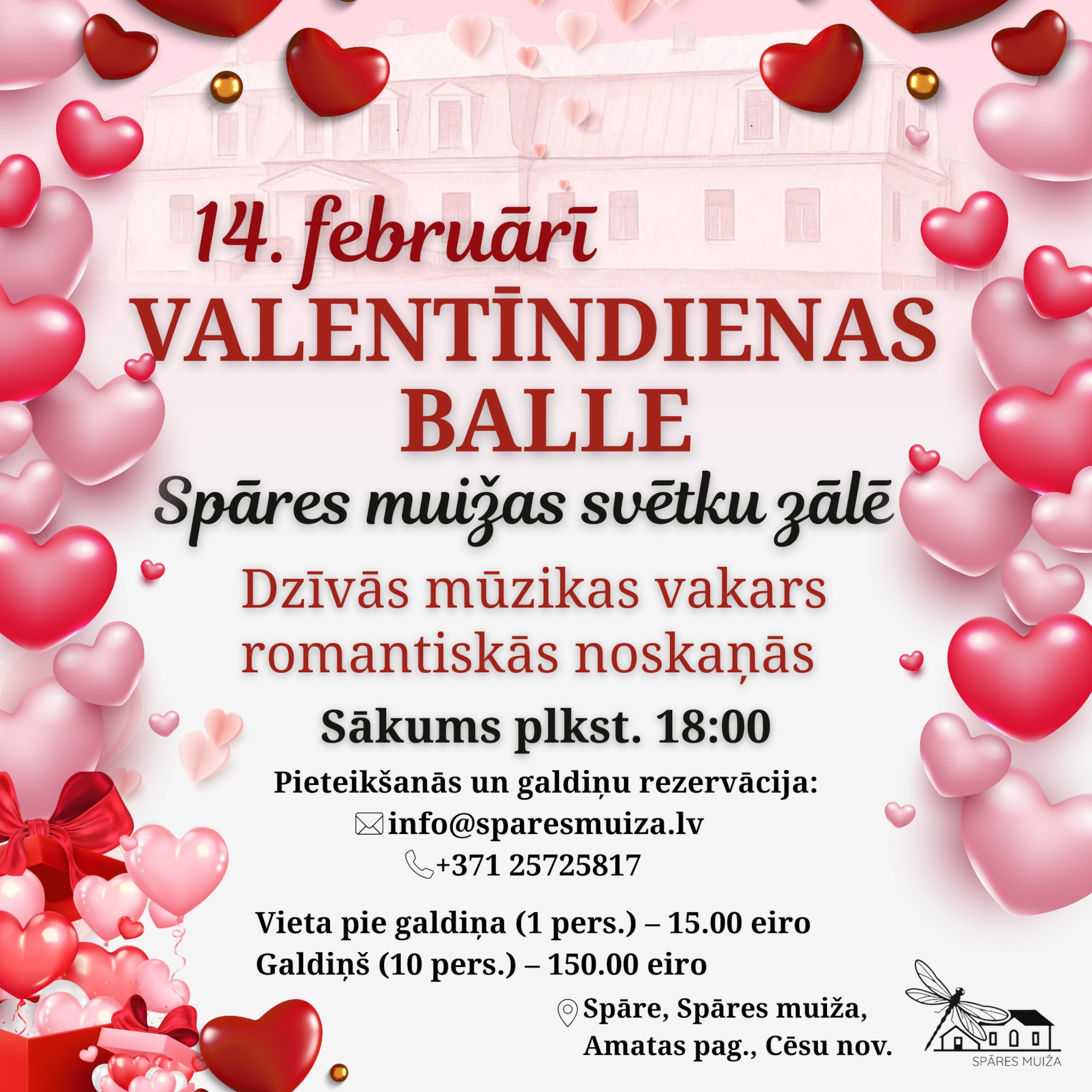 Valentīndienas balle Spāres muižā